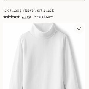 Lands' End Kids White Long Sleeve Turtlenecks